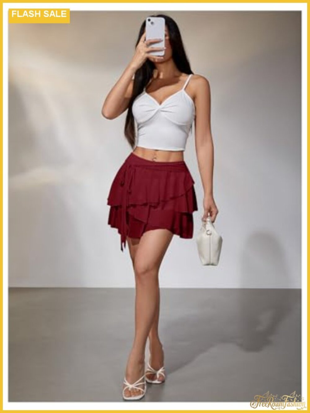 Y2K Mesh Ruffle Layered Mini Skirt Low Rise Sheer Rave - Picture 4 of 4